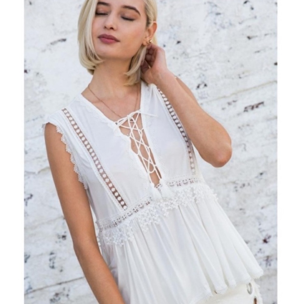 Crochet Lace Flowy Tunic Top